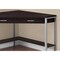 Homeroots 30 in. Cappuccino Particle Board & Silver Metal Computer Desk 333555 - alternate 2